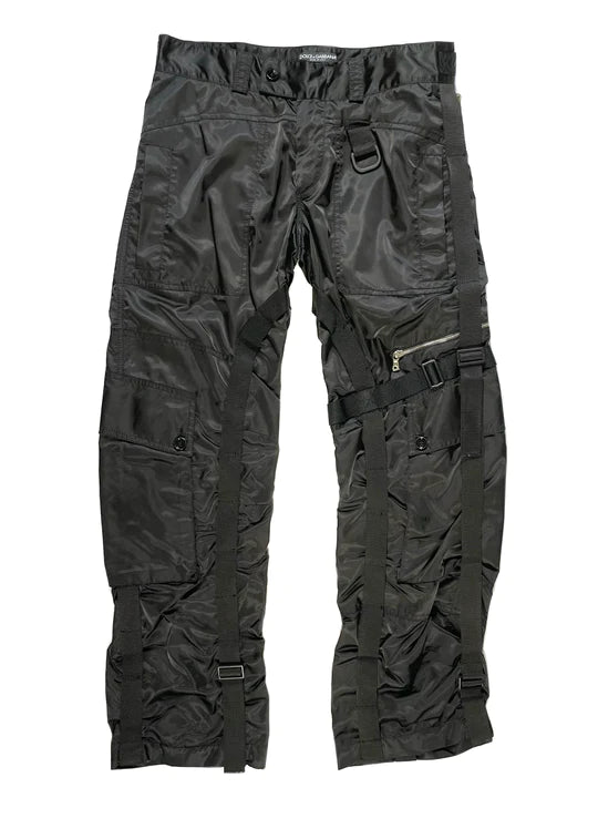 00s D&G Linen Cargo Pants カーキ 32/46 ドルチェ&ガッバーナ