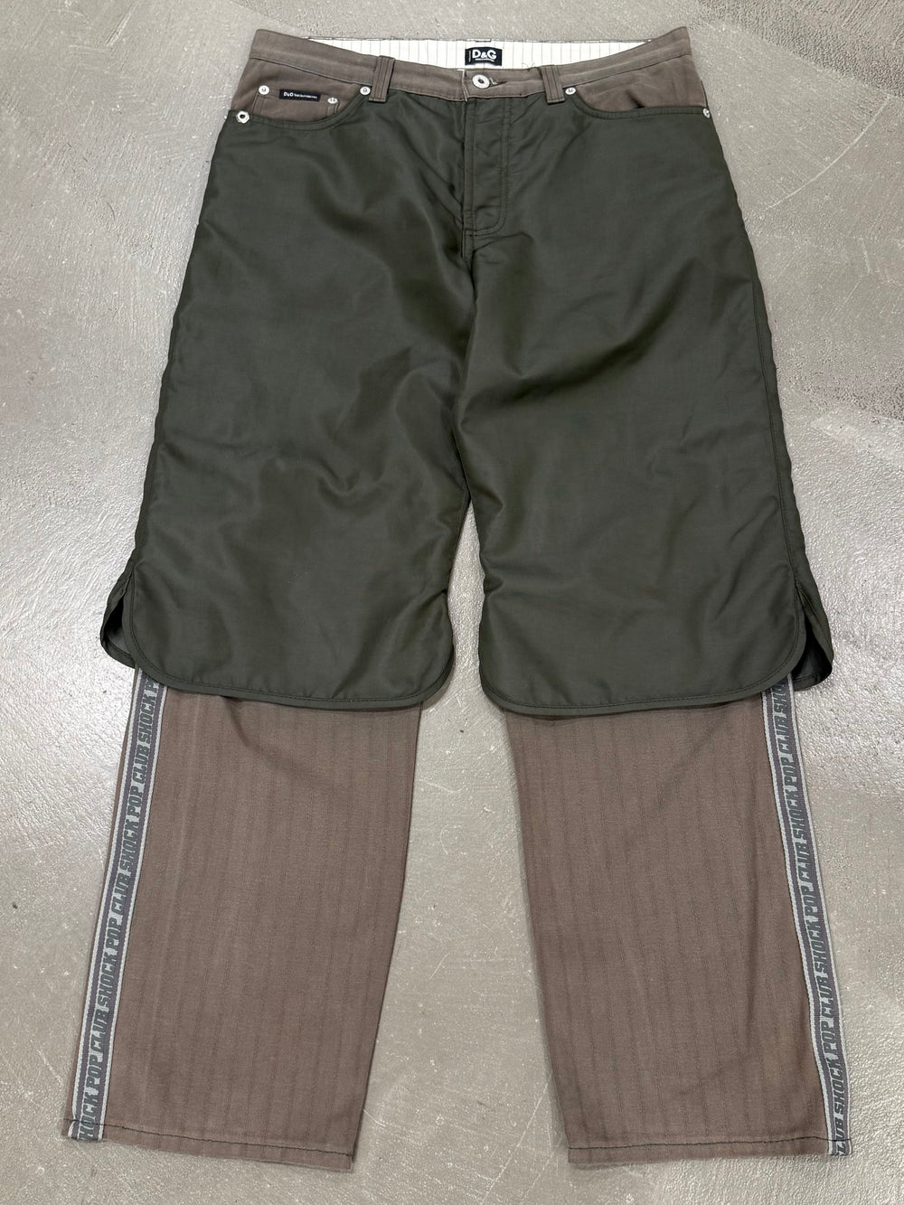 A/W2004 Dolce & Gabbana double layer hybrid pants