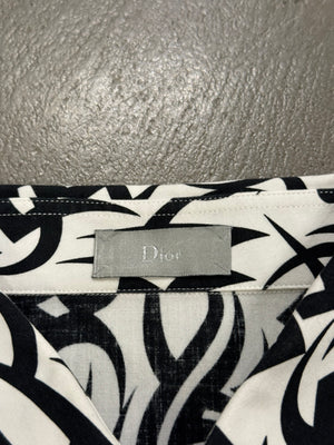 2010s Dior by Kris Van Assche tribal flame shirt