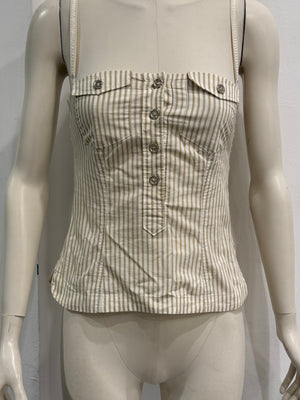 2000s Dolce & Gabbana pinstripe corset top