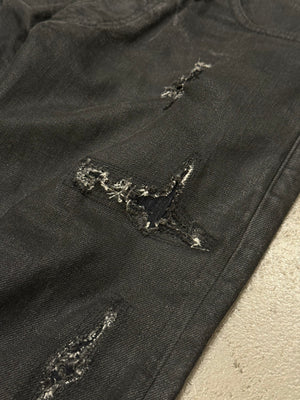 S/S2004 Dior by Hedi Slimane Strip destroyed coated jeans