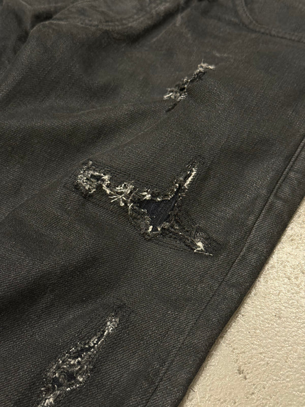 S/S2004 Dior by Hedi Slimane Strip destroyed coated jeans