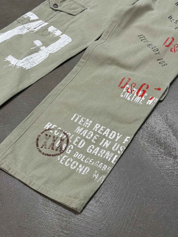 S/S 2005 Dolce & Gabbana “Recycled Garment” graffiti cargo pants