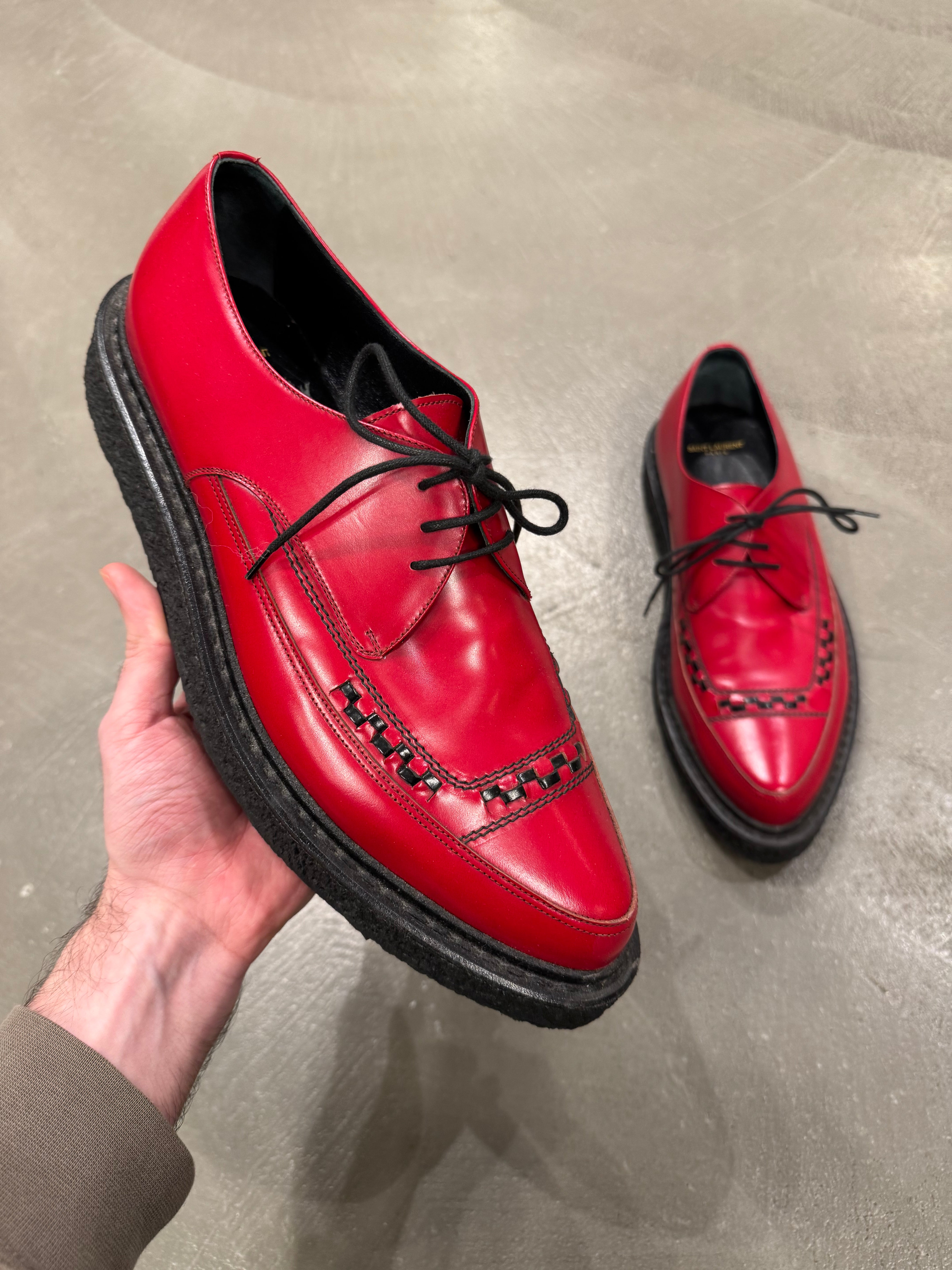 A/W2014 Saint Laurent by Hedi Slimane runway leather creepers derby sh
