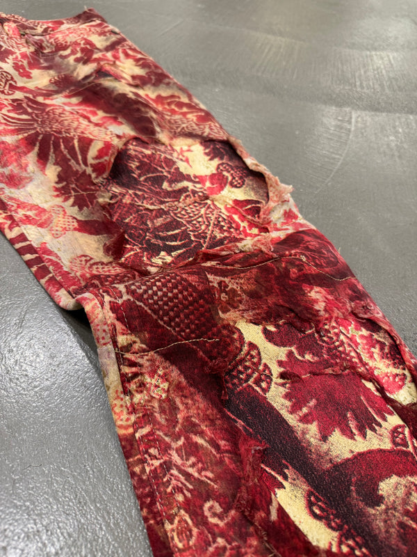 A/W2002 Roberto Cavalli double layer distressed pants