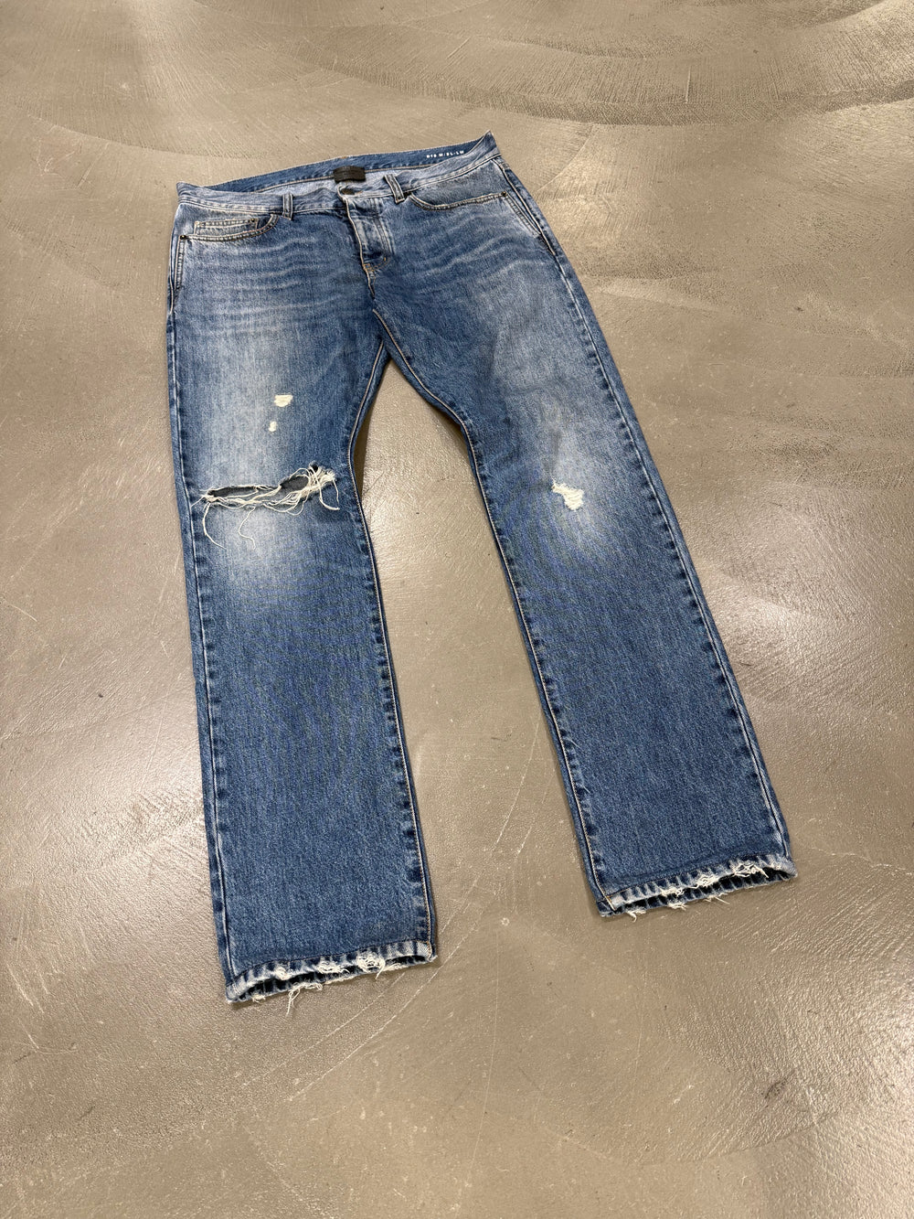 2010s Saint Laurent distressed straight jeans