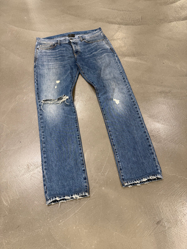2010s Saint Laurent distressed straight jeans