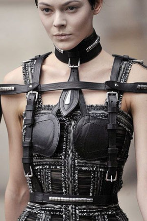 A/W2011 Alexander McQueen bondage leather studded harness