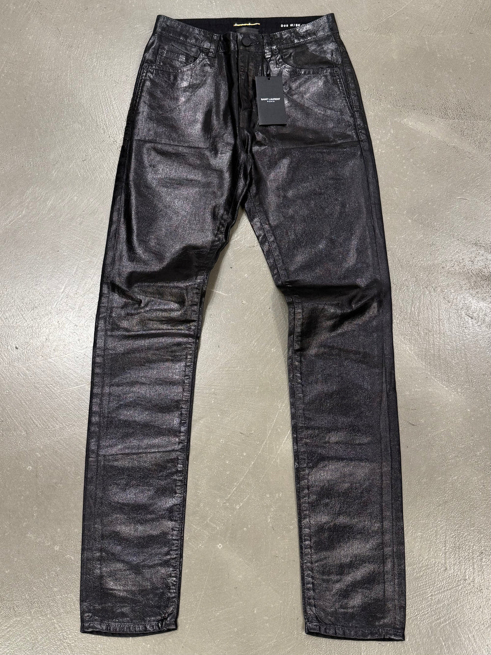 2020 Saint Laurent waxed skinny jeans