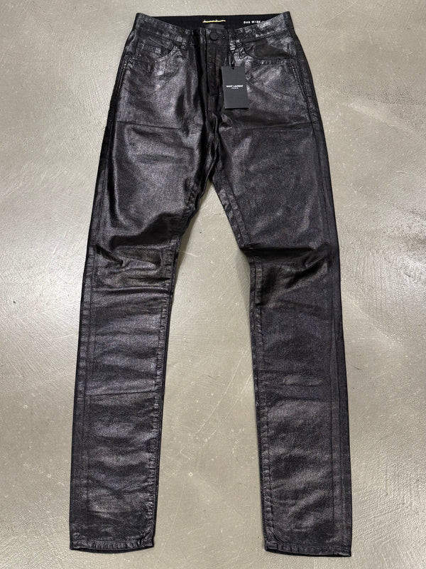 2020 Saint Laurent waxed skinny jeans