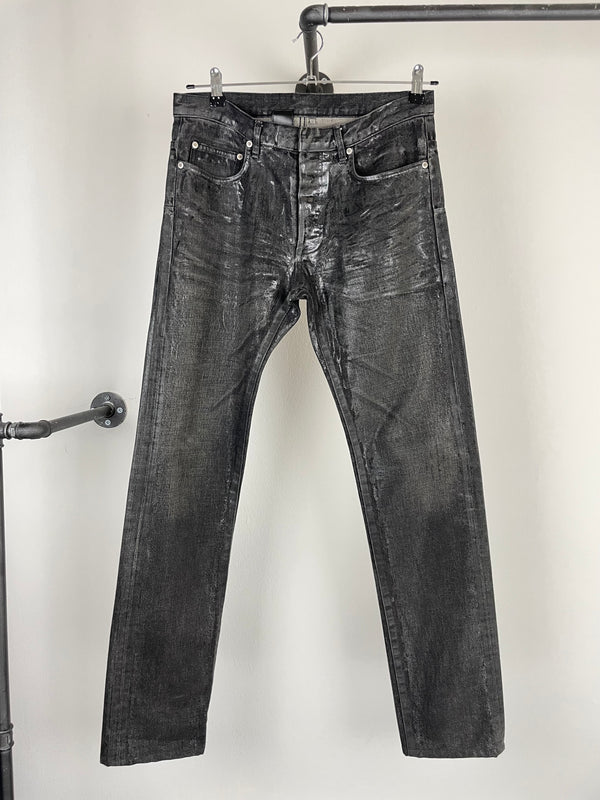 AW2003 Dior by Hedi Slimane waxed jeans