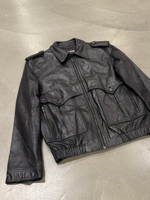 S/S2002 Raf Simons runway police cargo leather bomber jacket