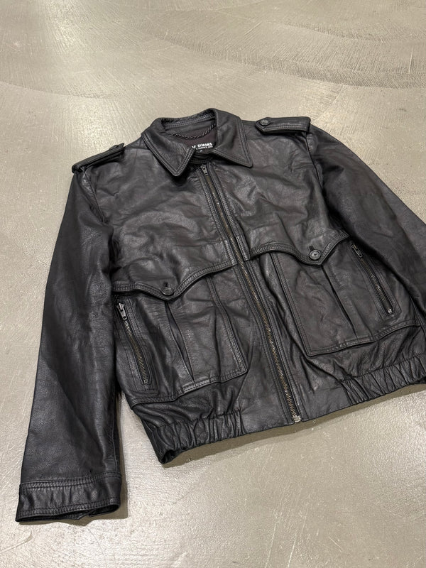 S/S2002 Raf Simons runway police cargo leather bomber jacket