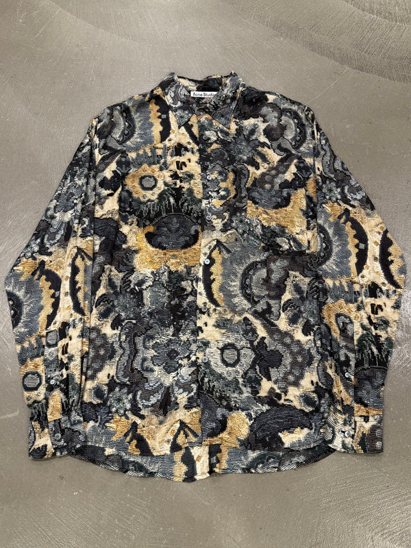 Acne Studios Sandrok cross stitch flower shirt
