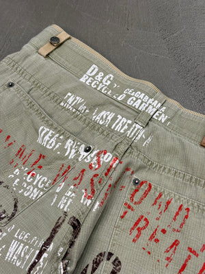 S/S 2005 Dolce & Gabbana “Recycled Garment” graffiti cargo pants