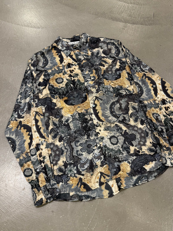 Acne Studios Sandrok cross stitch flower shirt