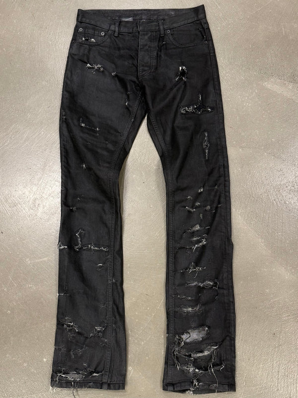S/S2004 Dior by Hedi Slimane Strip destroyed coated jeans