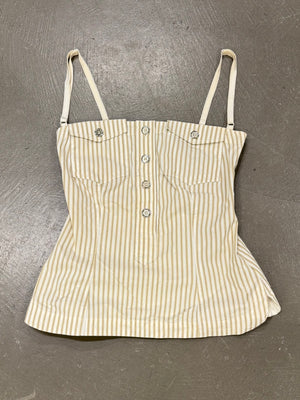 2000s Dolce & Gabbana pinstripe corset top