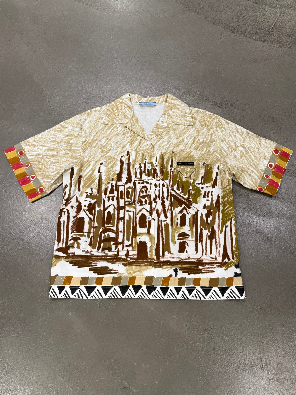 2018 Prada Duomo Milan painting bowling shirt