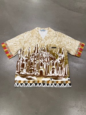 2018 Prada Duomo Milan painting bowling shirt