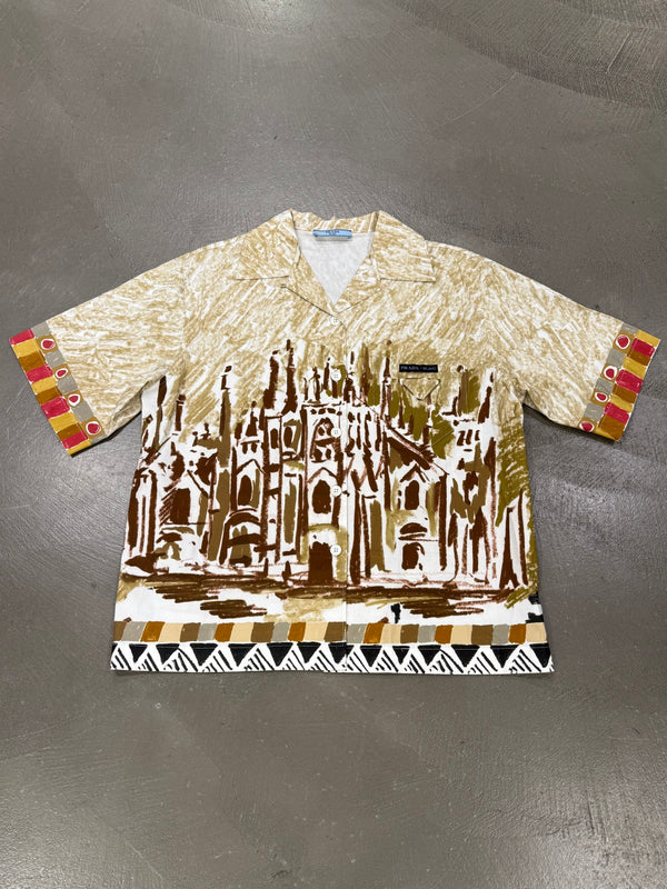 2018 Prada Duomo Milan painting bowling shirt