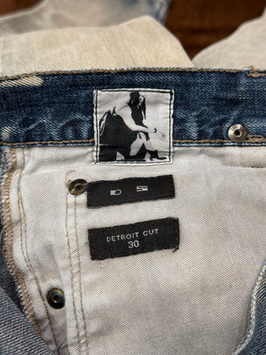2000s Rick Owens detroit cut faded jeans