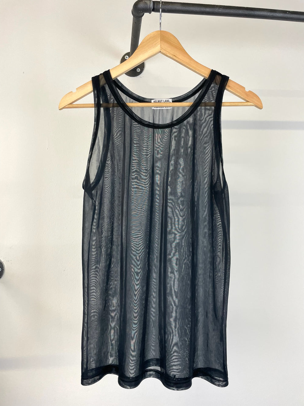 1990s Helmut Lang transparent sheer nylon tank