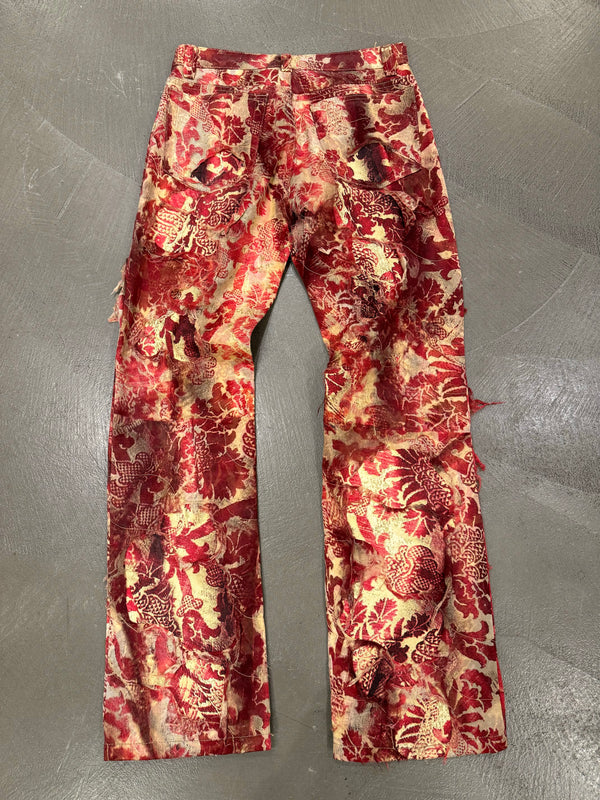 A/W2002 Roberto Cavalli double layer distressed pants