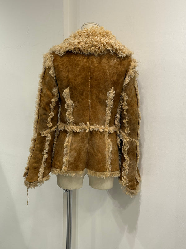 A/W1999 Roberto Cavalli shearling patchwork jacket