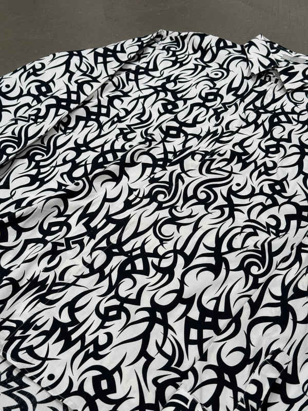 2010s Dior by Kris Van Assche tribal flame shirt