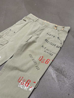 S/S 2005 Dolce & Gabbana “Recycled Garment” graffiti cargo pants