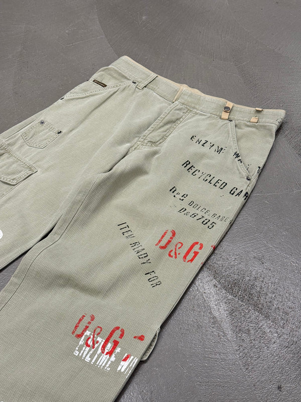 S/S 2005 Dolce & Gabbana “Recycled Garment” graffiti cargo pants