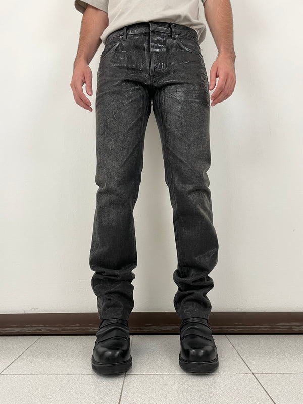 AW2003 Dior by Hedi Slimane waxed jeans