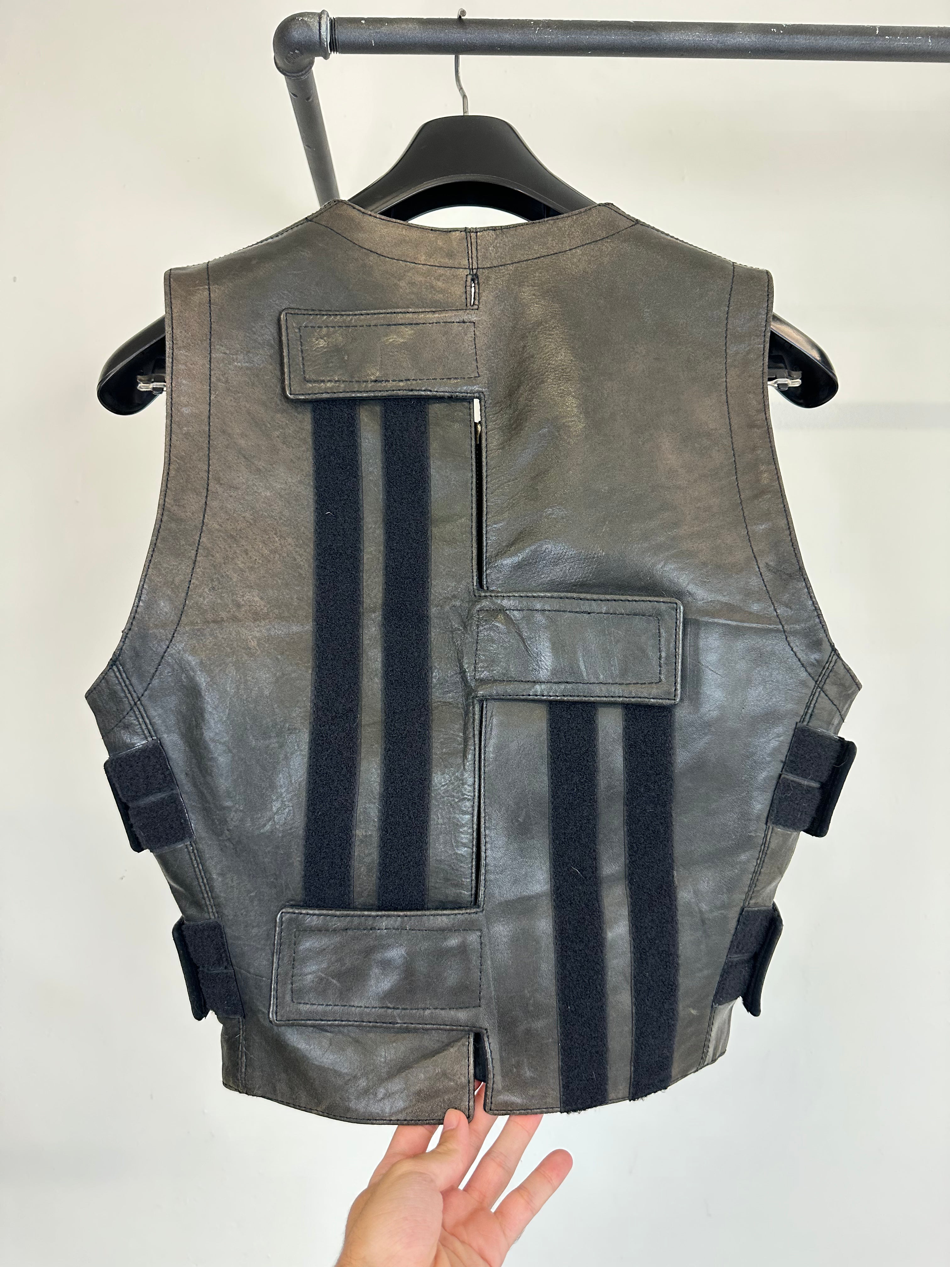AW1995 Dirk Bikkembergs velcro straps leather vest AW1995 Dirk Bikkembergs velcro straps leather vest