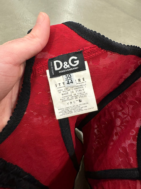 S/S 2003 Dolce & Gabbana red lace bustier corset