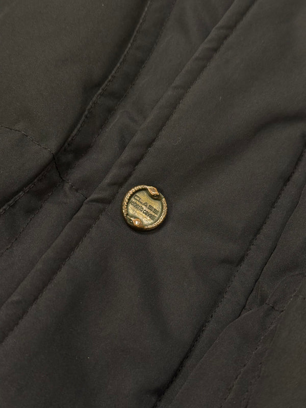 2000s Cavalli puffer bomber jacket with leather details