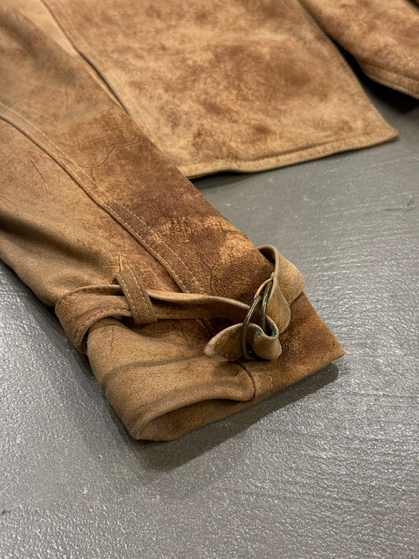 2000s Plein Sud eroded distressed bondage leather jacket
