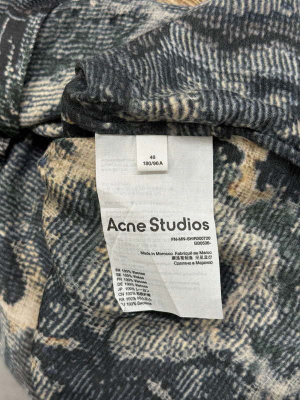 Acne Studios Sandrok cross stitch flower shirt