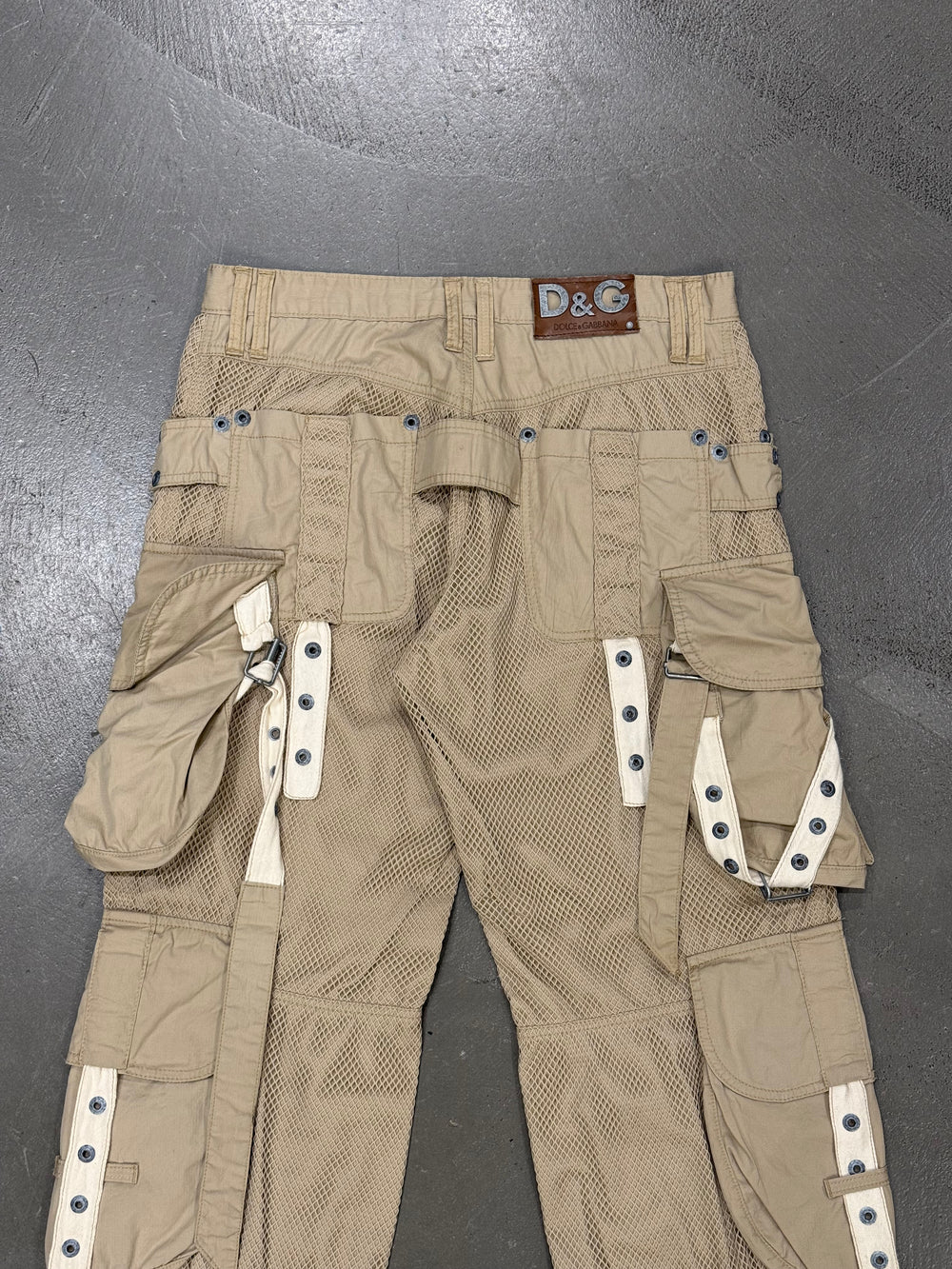 S/S2004 Dolce & Gabbana mesh bondage cargo pants