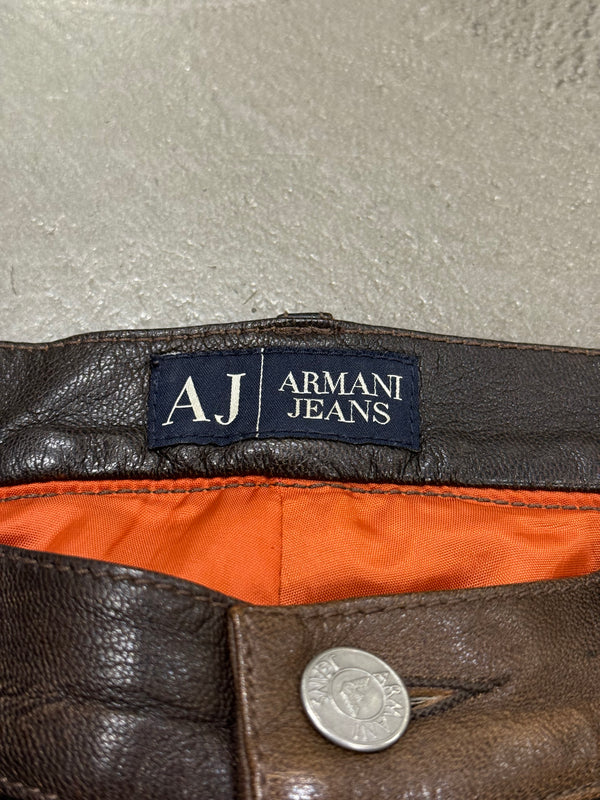 2000s Armani faded leather pants