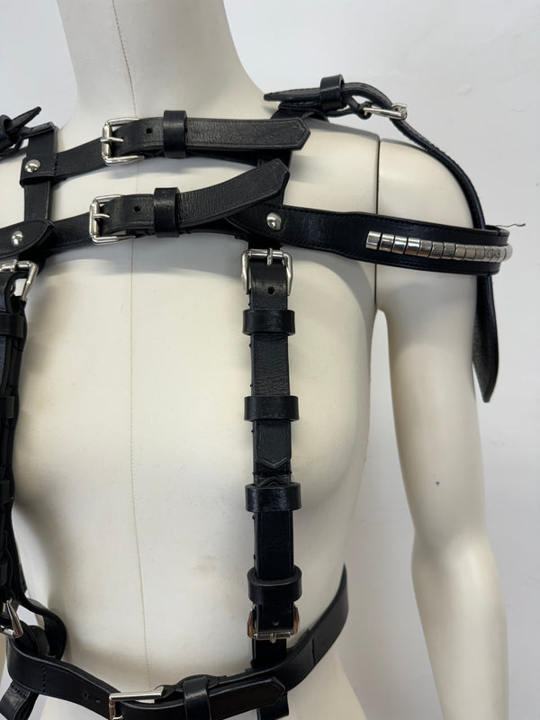 A/W2011 Alexander McQueen bondage leather studded harness