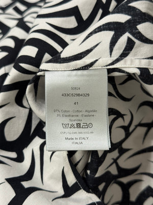 2010s Dior by Kris Van Assche tribal flame shirt