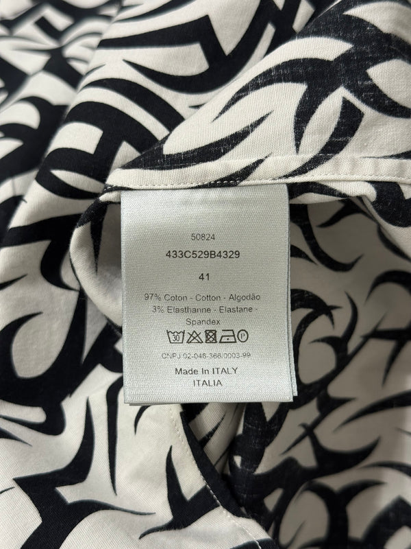 2010s Dior by Kris Van Assche tribal flame shirt
