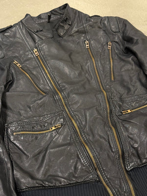 S/S2006 Dior by Hedi Slimane multi-zip leather bomber jacket
