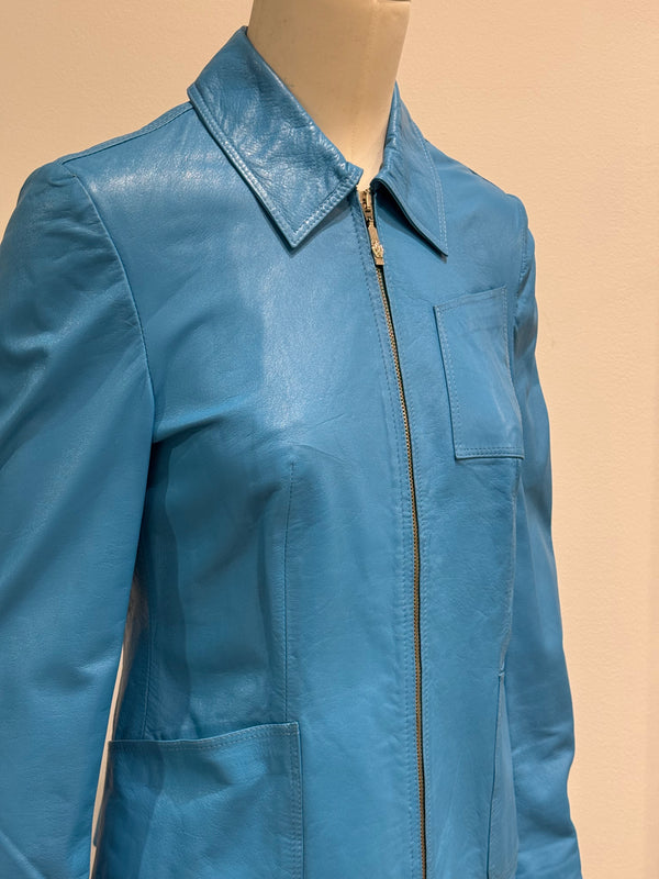 S/S1997 Versace electric blue leather set