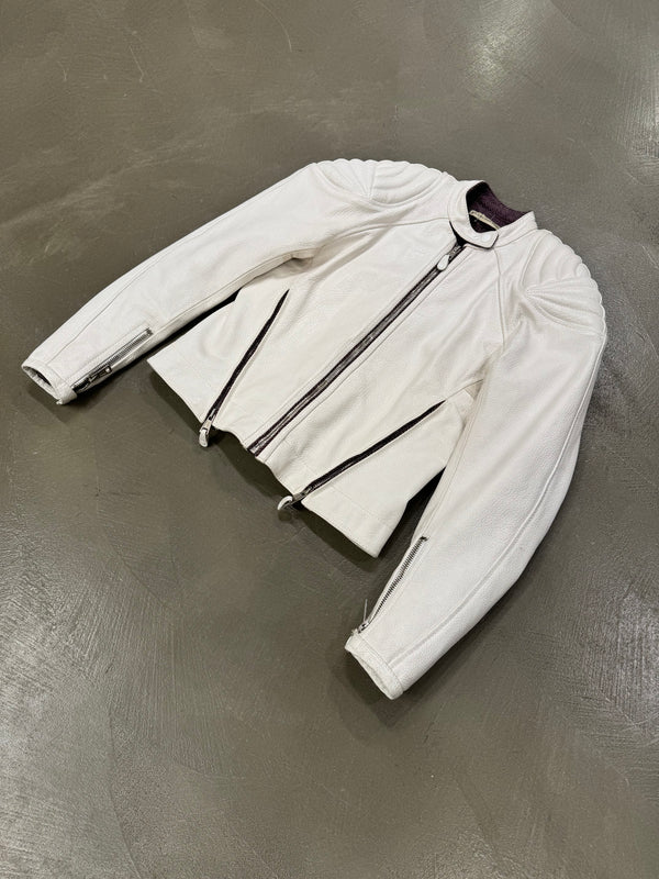 A/W2004 Balenciaga by Nicolas Ghesquière runway reinforced leather jacket