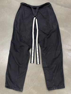 1990s Armani suspenders braces zipper pants