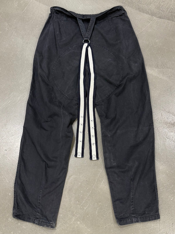 1990s Armani suspenders braces zipper pants