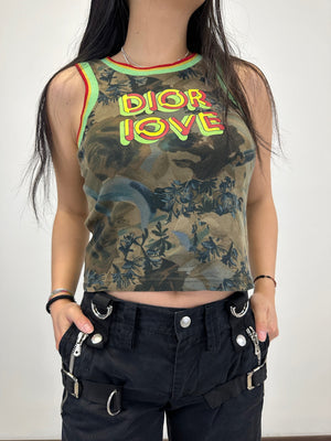 AW2003 Dior by John Galliano love Rasta mania tank top