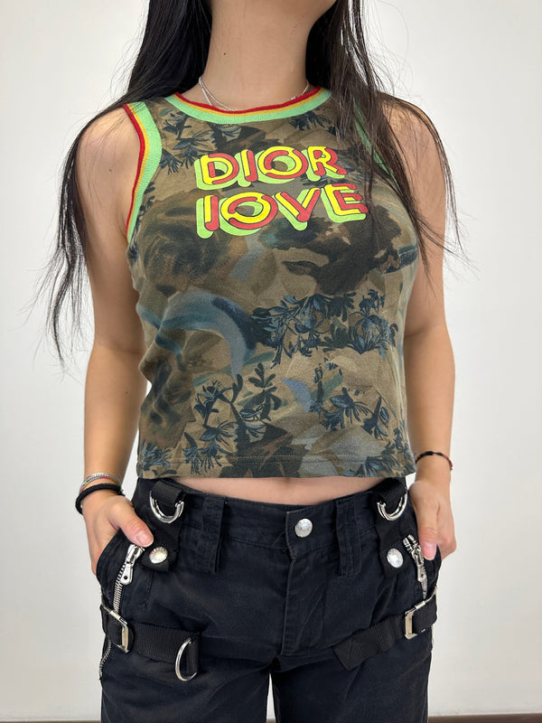 AW2003 Dior by John Galliano love Rasta mania tank top